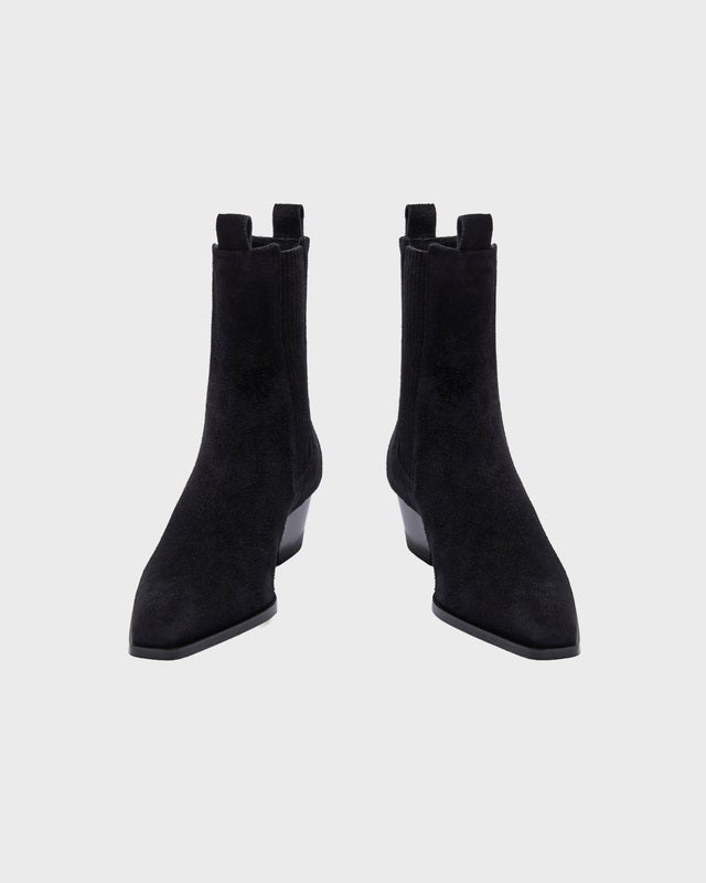 Aeyde Ankle Boots Agata Cow Suede Leather Black EUR 38