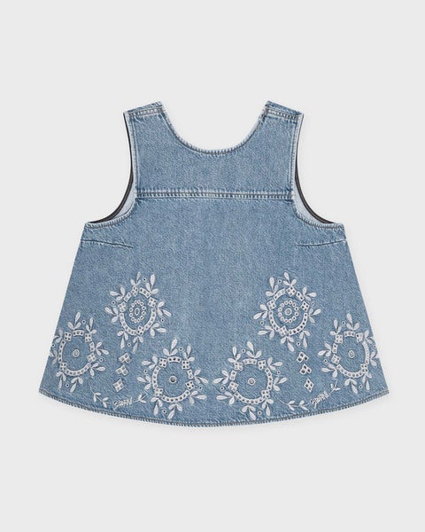 Topp Broderie Anglaise Denim Ljusblå 1