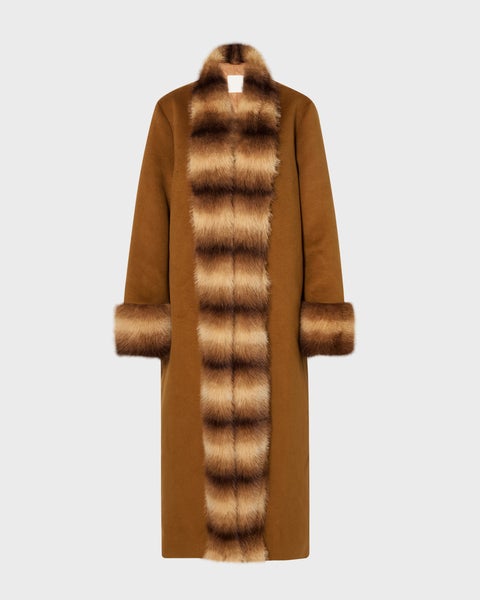 Coat Anouk Yve Faux Fur Wool Camel 1