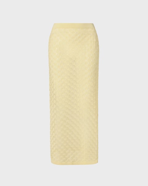 Skirt Fannie Pointelle Knitted Maxi Light Yellow 1