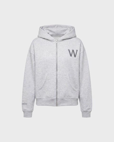 Hoodie Zip Wakakuu Grey Melange 1