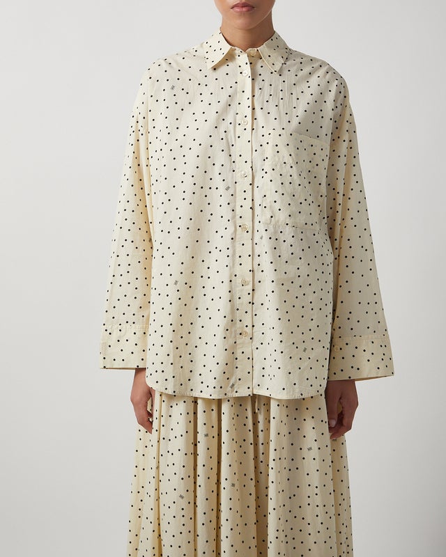 By Malene Birger Shirt Derris Voile Creme/svart 34
