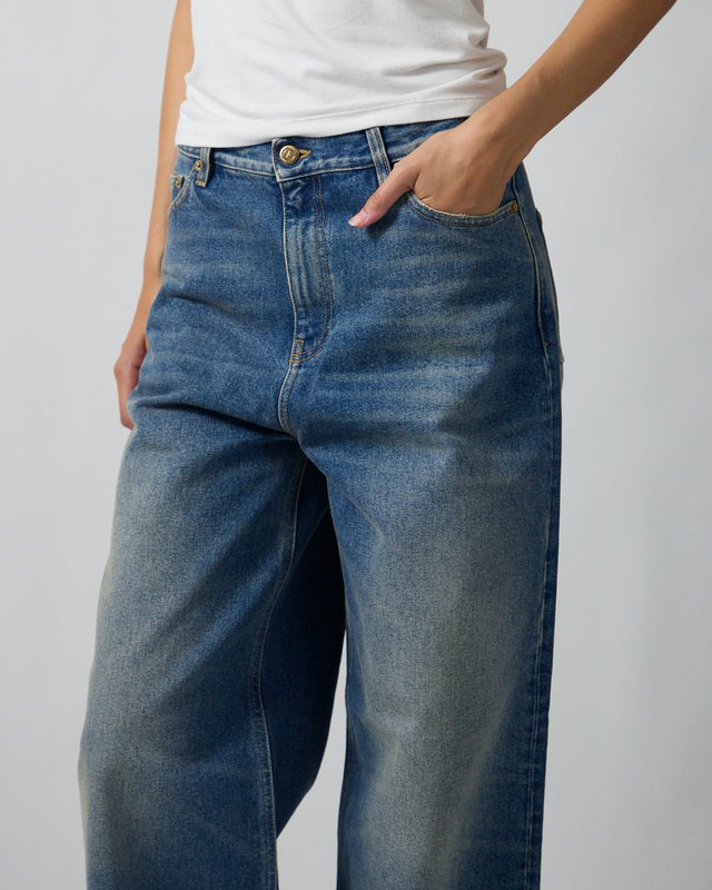 Golden Goose Deluxe Brand Jeans Golden Melody Boyfriend Denim Washed Blue 28