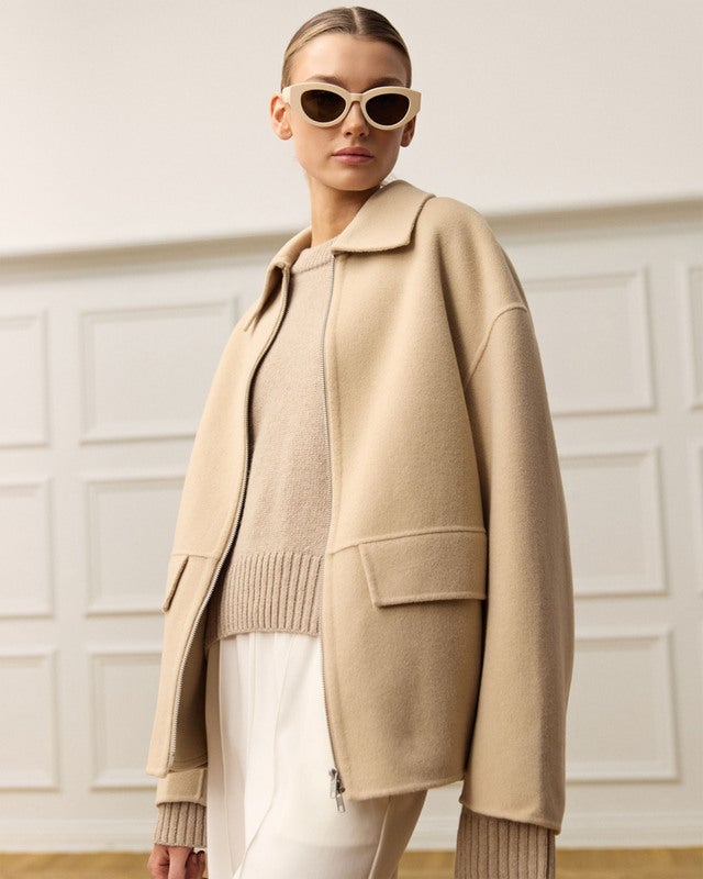 Wakakuu Icons Jacka Logo Wool  Beige XS