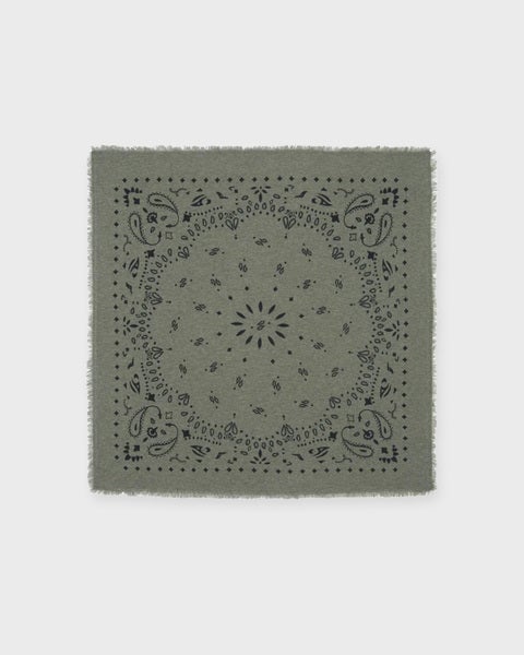 Hachiko Cashmere Bandana Scarf  Khaki 1