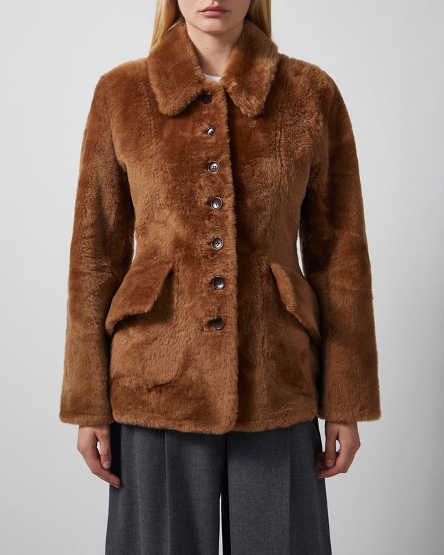 By Malene Birger Jacket Adeline Shearling Toffee 36