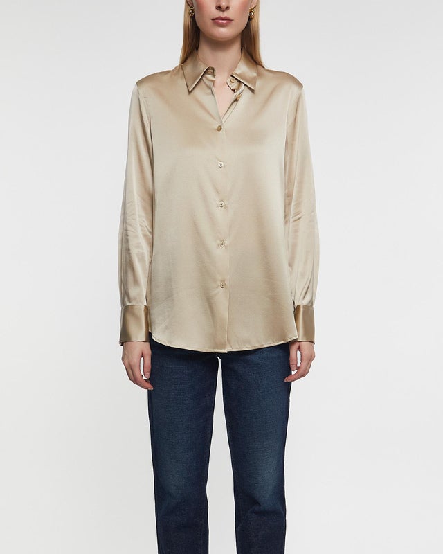 Filippa K Shirt Silk Pearl 42