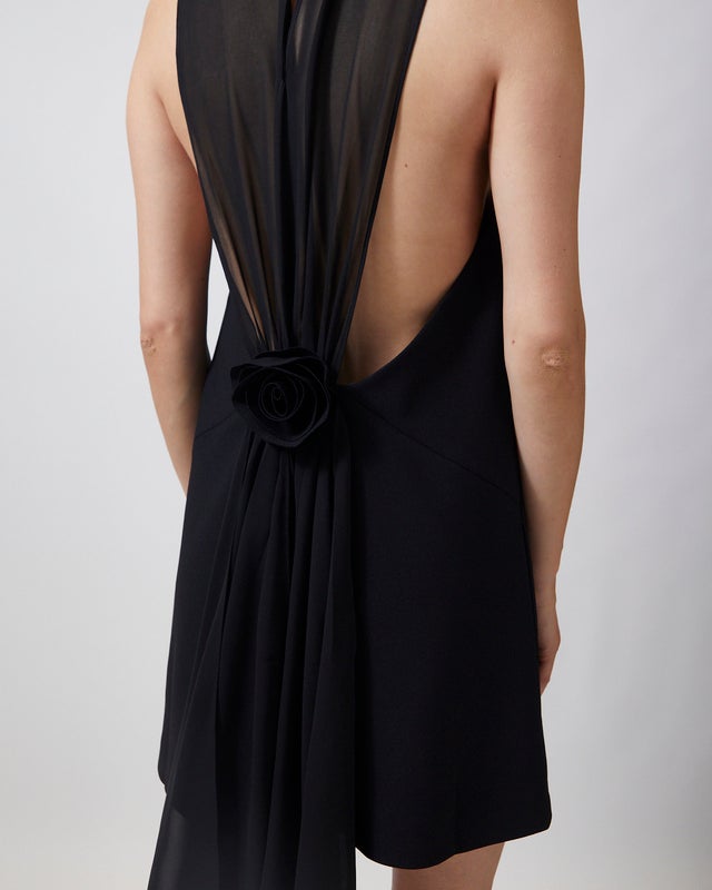 ROTATE  Dress Crepe Mini A-Line Black 36