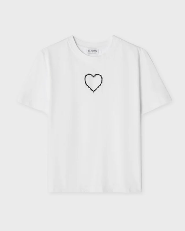 CLOEYS T-shirt heart white White L