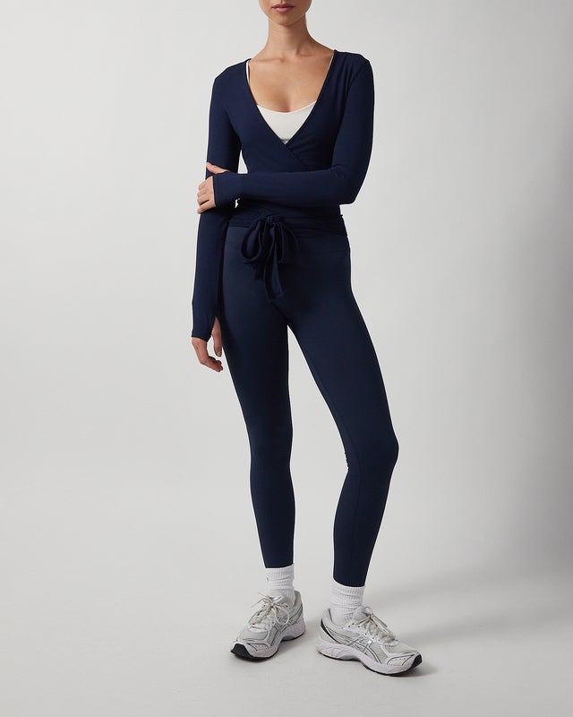 Sisterly tribe Top Soft Ballet Wrap Navy XS