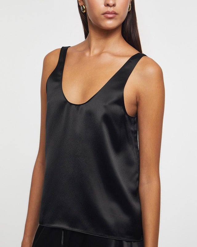 Almada Topp Romy Satin  Svart S