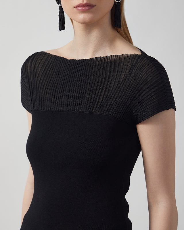 Dagmar Top Contrast Knit Black S