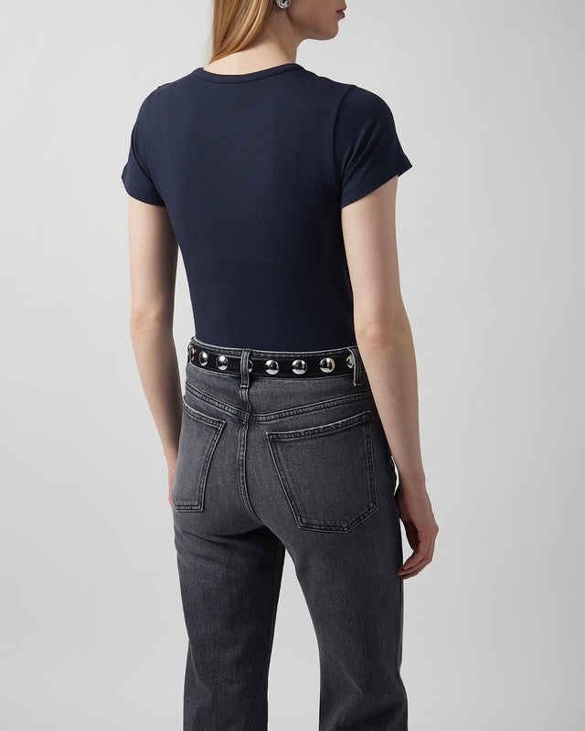 Wakakuu Icons T-Shirt Baby Tee Modal Navy L