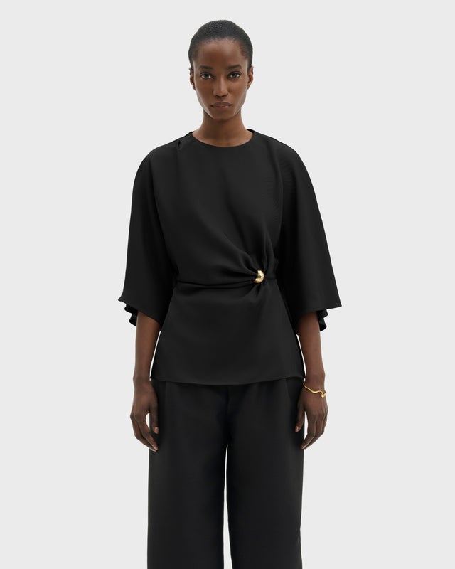 Malina Blouse Zilla Brooch Detailed Black 34