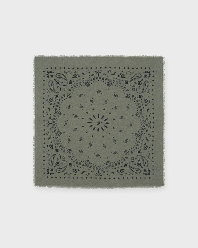 Kujten Hachiko Cashmere Bandana Scarf  Khaki ONESIZE