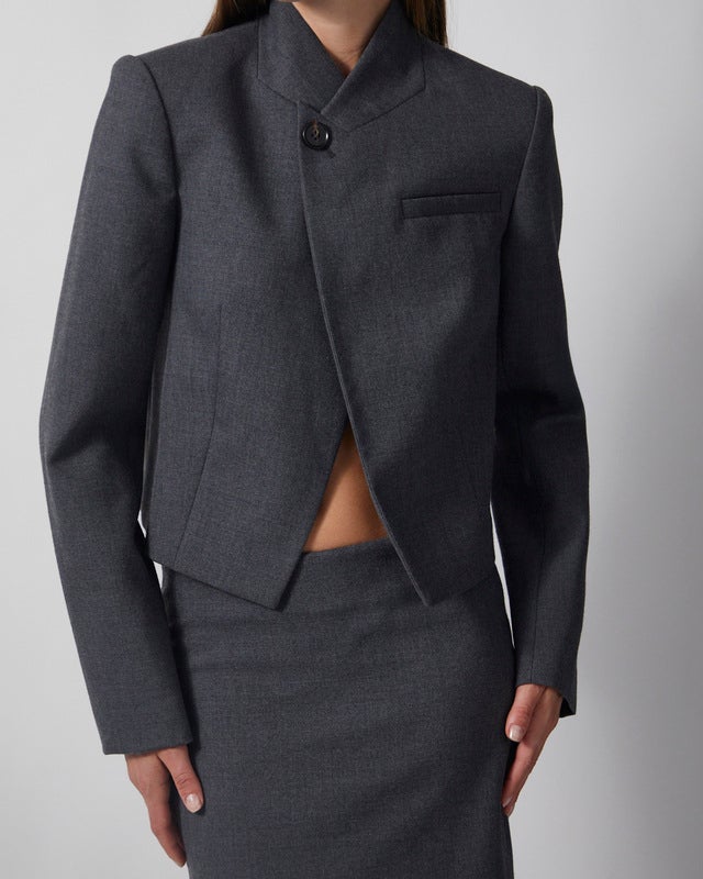 Wakakuu Icons Blazer Turn Collar Wool Grey M