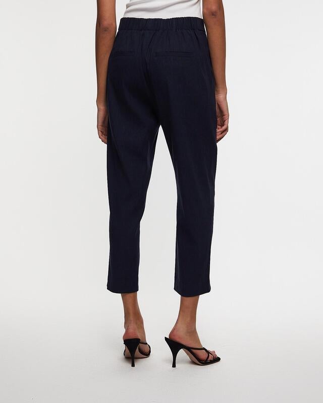 Vince Byxor Linen-Blend Tapered Pull-On Blå L