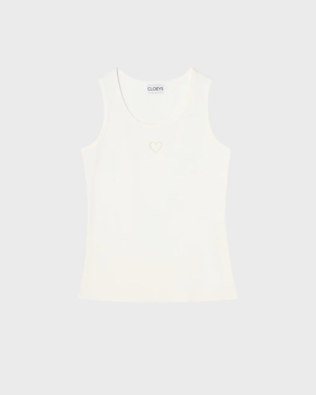 CLOEYS Tank Top Heart White L
