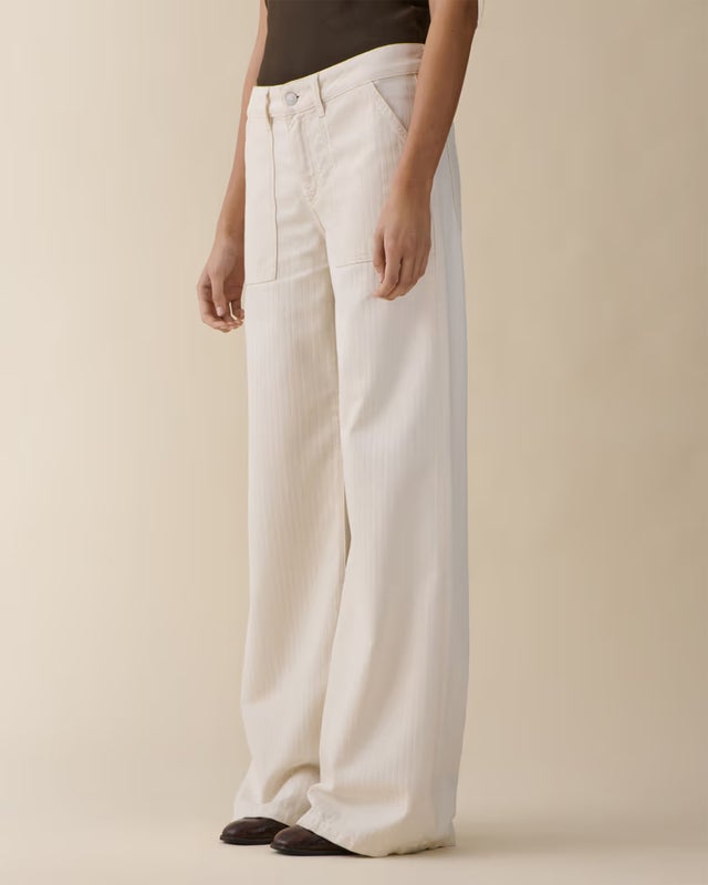 Jeanerica Trousers Guell Chevron Ecru Ecru W26/L32