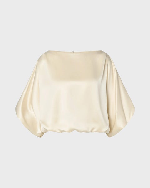 Blouse Havanna Boat-Neck Puff-Sleeve Pearl 1