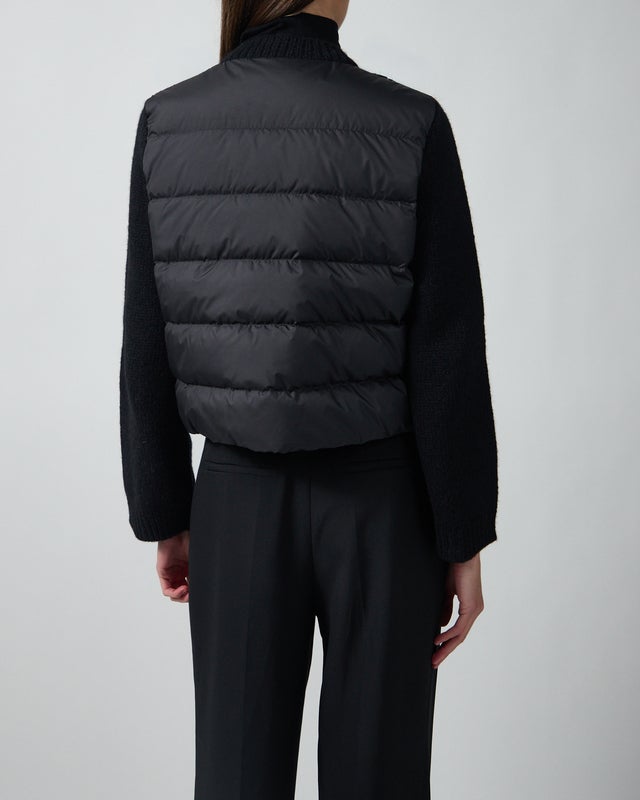 Moncler Cardigan Padded Alpaca & Wool Blend Black L