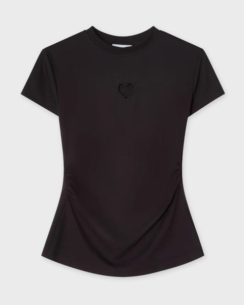 T-Shirt Tight Fitted Heart  Black 1