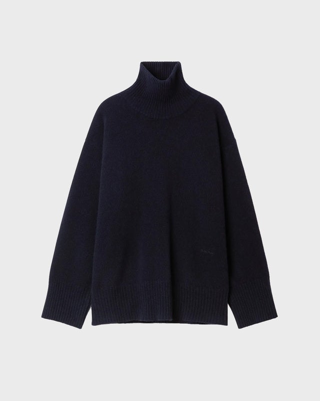 Dagmar Sweater Soft Wool Turtleneck Navy XS