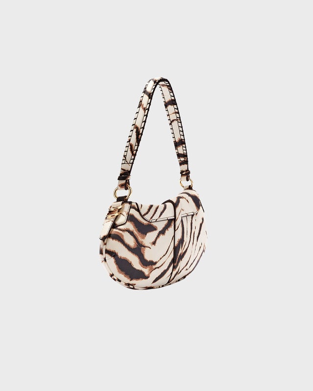 Ganni Shoulder Bag B-Kat Zebra Egret ONESIZE