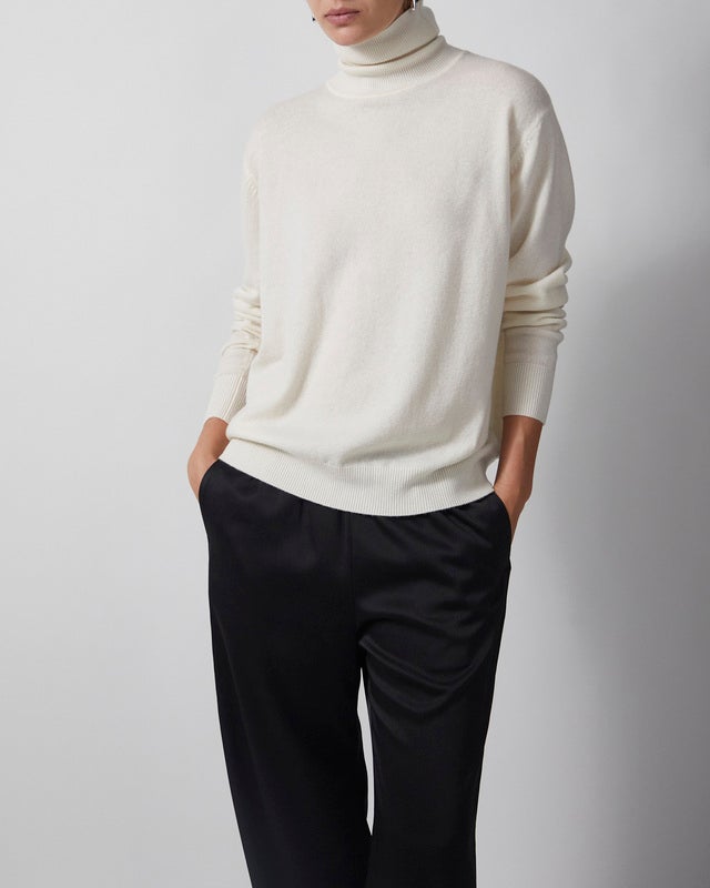 Wakakuu Icons Sweater Cashmere Wool Turtleneck Pearl XS