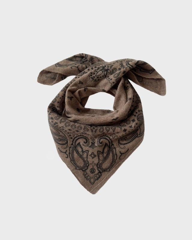 Le Scarf Scarf Cashmere Paisley Greige 65x65 ONESIZE