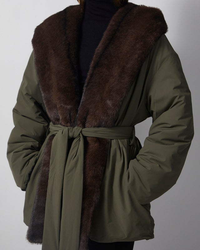 Wakakuu Icons Jacket Keen Padded Faux Fur Green S