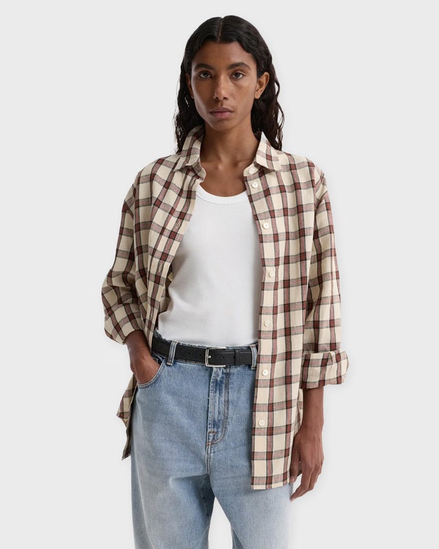 RÓHE Shirt Oversized Check Red 36