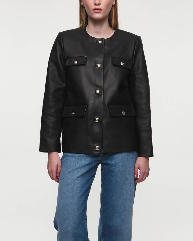 Anine Bing Jacket Lydia Leather  Black XS