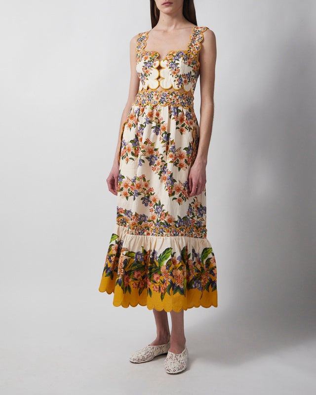 FARM Rio Dress Hilo Stripes Midi Sand L
