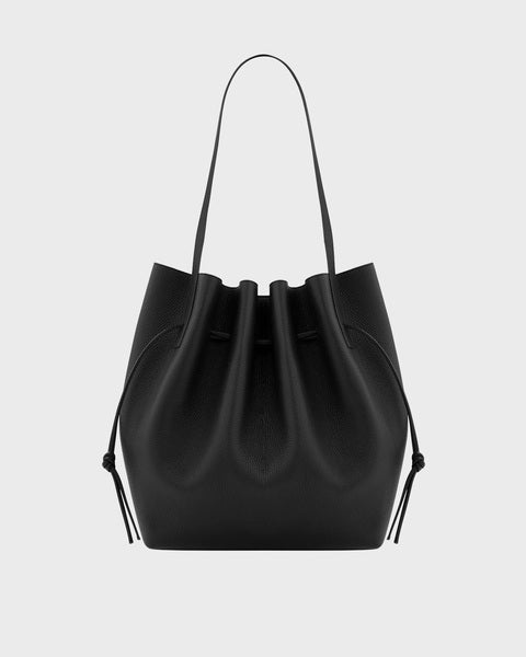 SCALLOP-TOTE-PEBBLE-GRAIN-LEATHER svart ONESIZE 1