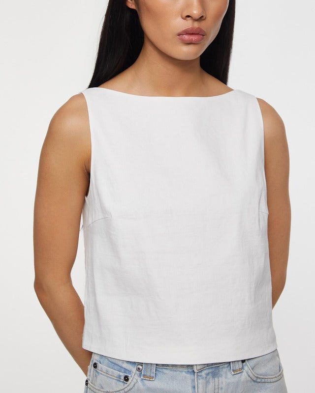 Theory Topp Sleeveless Boatneck Vit US 8 (EUR 40)
