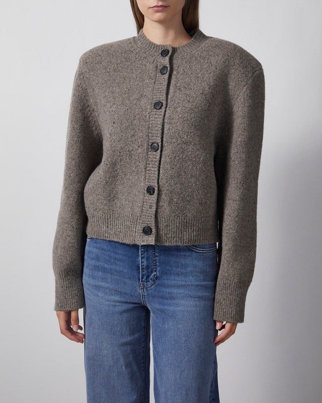 RÓHE Cardigan Statement Mouliné Taupe 40