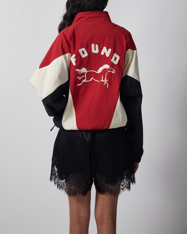 Found Jacket Pine and Rose Track Unisex Red/cream S