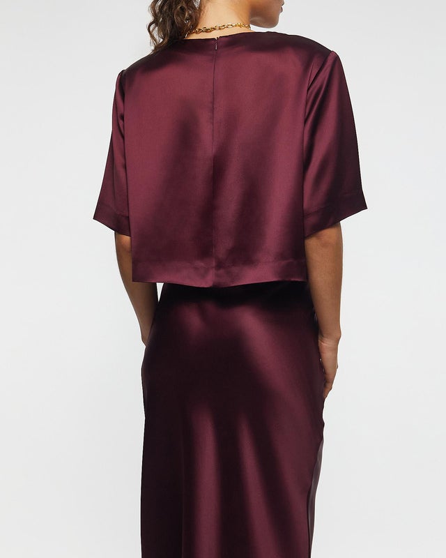 Wakakuu Icons Top Essa Satin Burgundy  XL