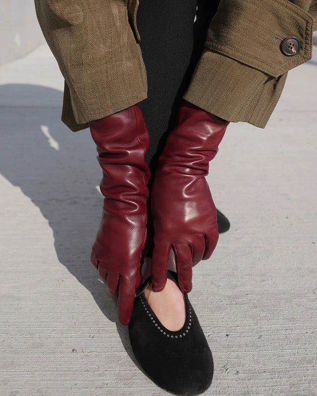 Handsome Stockholm Gloves Essentials Long Vino Bordeaux L