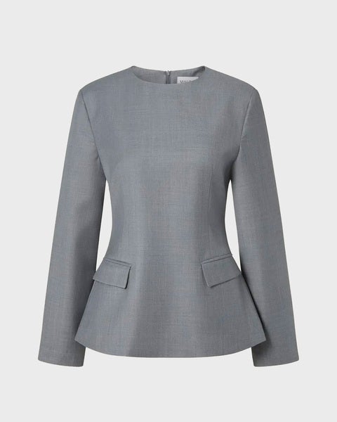 Blouse Athina Tailored Long Sleeve Grey 1