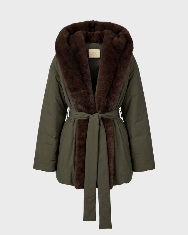 Wakakuu Icons Jacket Keen Padded Faux Fur Green S