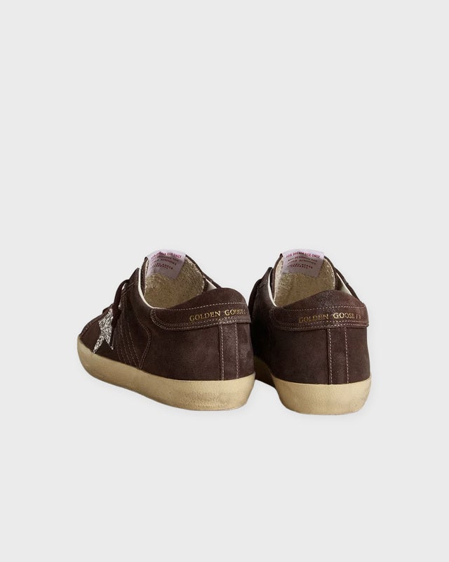 Golden Goose Deluxe Brand Sneakers Super Star Suede Upper Glitter Grey EUR 40