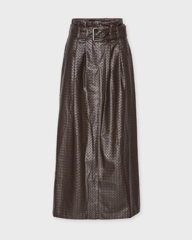 ROTATE Birger Christensen Skirt Midi Paper Waist Brown 40