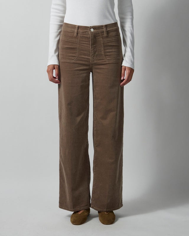 Frame Pants Le Slim Palazzo Modernist Pocket Corduroy Taupe 28