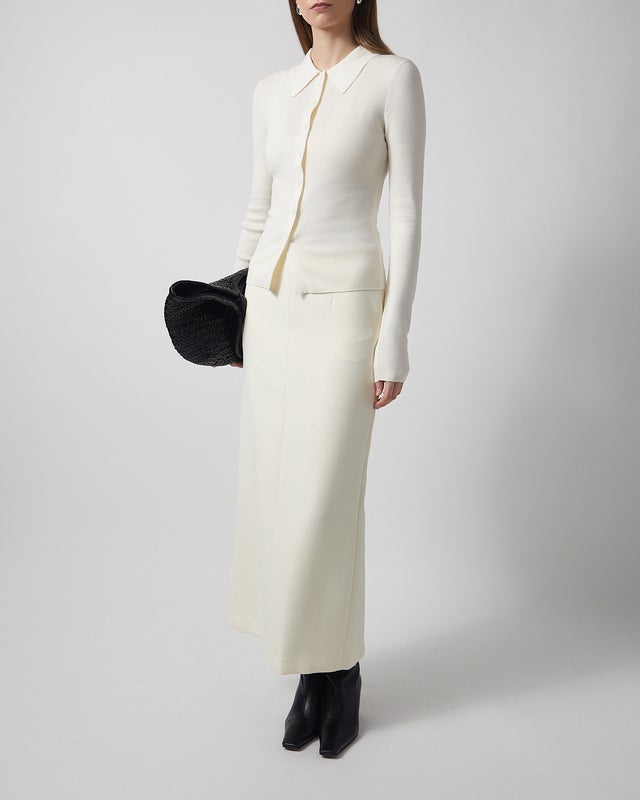 Almada Label  Cardigan Lili Rib Cashmere Cream L