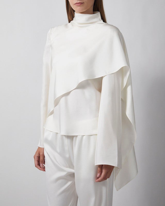 RÓHE Top Silk Foulard Cream 36