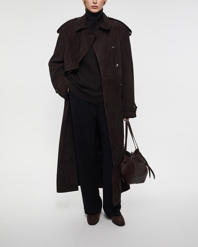 Almada Label  Coat Sienna Suede Chocolate M
