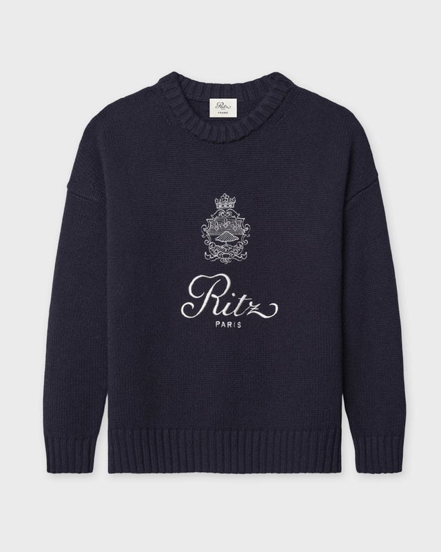 Ritz Paris x Frame Sweater Ritz Unisex Cashmere  Navy XS