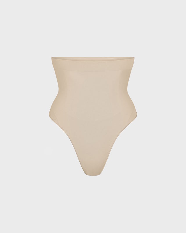 Skims Thong Seamless Sculpt High Waist Sand M
